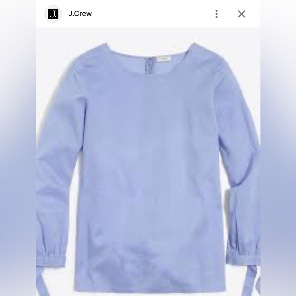 J. Crew Light Blue Bow Sleeve Peekabo Blouse